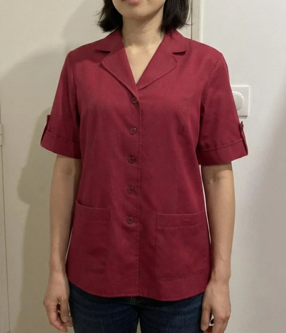 Chemisier blazer vintage rouge bordeaux coupe décontractée Taille 42